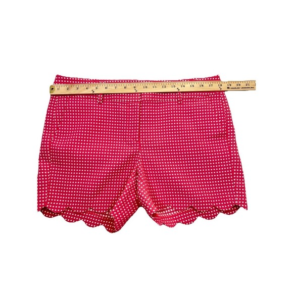 Ann Taylor Signature Pink Polka Dot Scalloped Hem Shorts Women Size 10 - Picture 3 of 7
